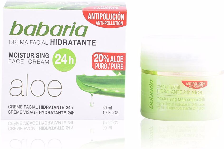 Babaria Aloe Vera crème hydratante 24 heures 50 ml