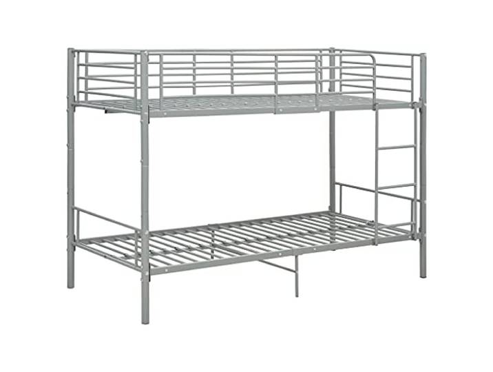 vidaXL Etagenbett Kinderbett Hochbett Metallbett Bett Stockbett Bettgestell Doppelstockbett Schlafzimmer Kinderzimmer Grau Metall 90x200cm
