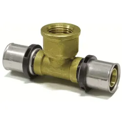 Sanpro Pressfitting T-Stück Innengewinde TH Kontur, Größe 32x3 - Gewinde 1/2"