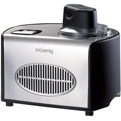H.Koenig professionelle Eismaschine HF250 - Elektrisch - 1,5 L - 150 W - Kühlfunktion - Schnelle Zubereitung - Eis, Frozen Joghurt und Sorbet