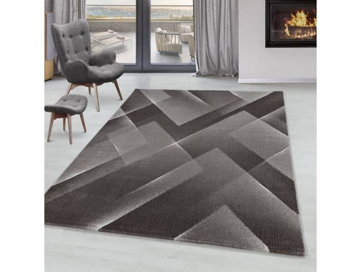 Tapis de salon - SIMPEX - RICA - Motif 3-D triangle - Poil souple - 200 x 290 cm