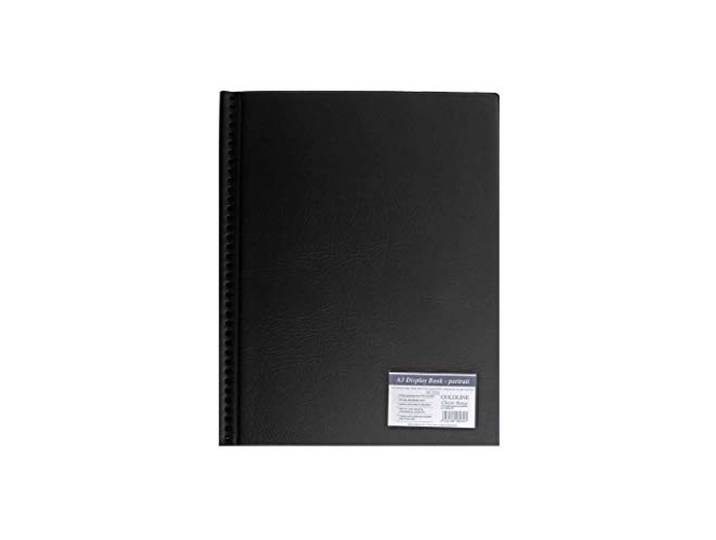 Exacompta - Réf. GDB24/PZ - 1 Protège-documents - 24 pochettes lisses de qualité - 48 vues - format vertical 44\,5 x 35 cm - porte étiquette - couverture en PVC rigide et résistant - couleur noir