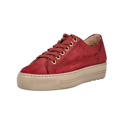 Sneaker PAUL GREEN "Paul Green Sneaker Nubukleder", Damen, Gr. 37,5, rot (wine), Nubukleder, Schuhe Sneaker