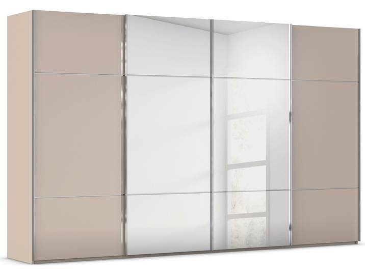 Schwebetürenschrank, Holzwerkstoff, Fango & Glas, 360×223×68 cm, Mit Spiegel, Modern, Rauch