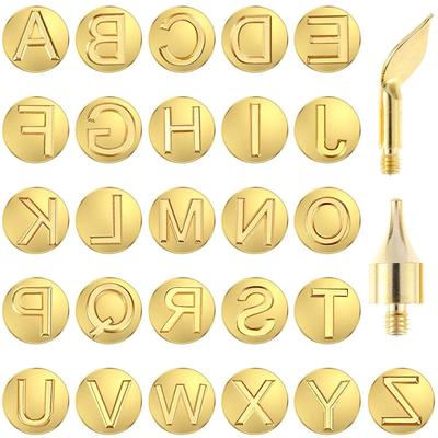 28 Piece Copper Alphabet Wood Burning Tips & Branding Set 28 Piece Copper Alphabet Wood Burning Tips & Branding Set