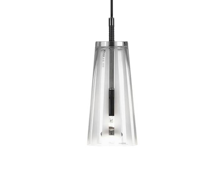 Bsweden Suspension Manhattan 50 verre transparent, rayures verticales givrées