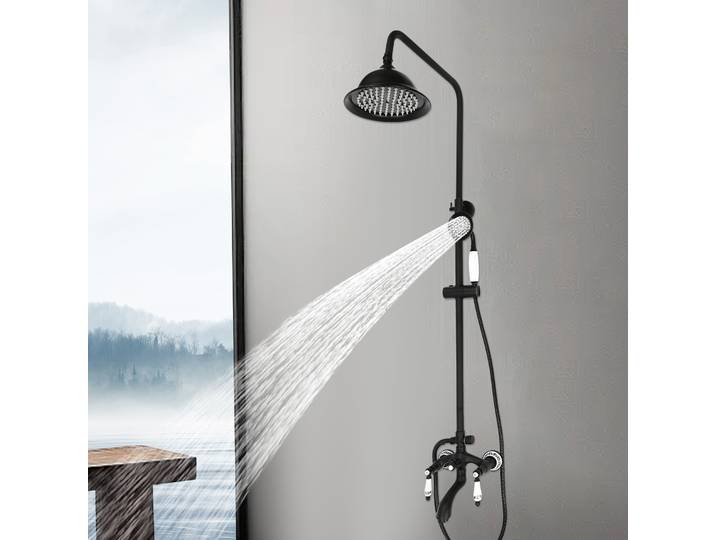 Ensemble de douche de pluie chaude et froide Vintage noir, système de douche en laiton et acier inoxydable 304, système de douche rétro, pomme de douche pour maisons d'hôtel