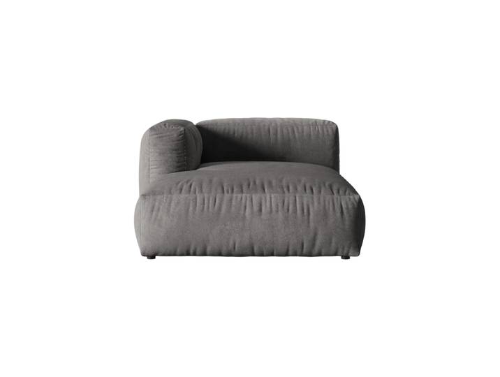Modulares Design Chaiselongue „Martina“ Samt Grau Micadoni