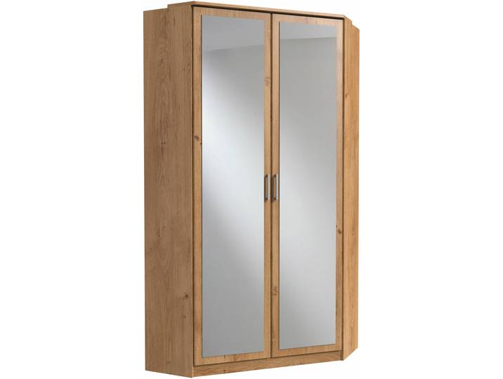 Eckkleiderschrank WIMEX Click , braun (plankeneichefarben), Schränke, Eckkleiderschrank, mit 2 Spiegeltüren