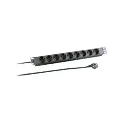 EFB-Elektronik 19" 1HE Steckdosenleiste 9-fach SCHUKO ohne Schalter, RAL 9005