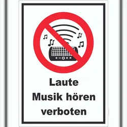 HB-Druck Aufkleber Laute Musik verboten A1 (594x841mm)