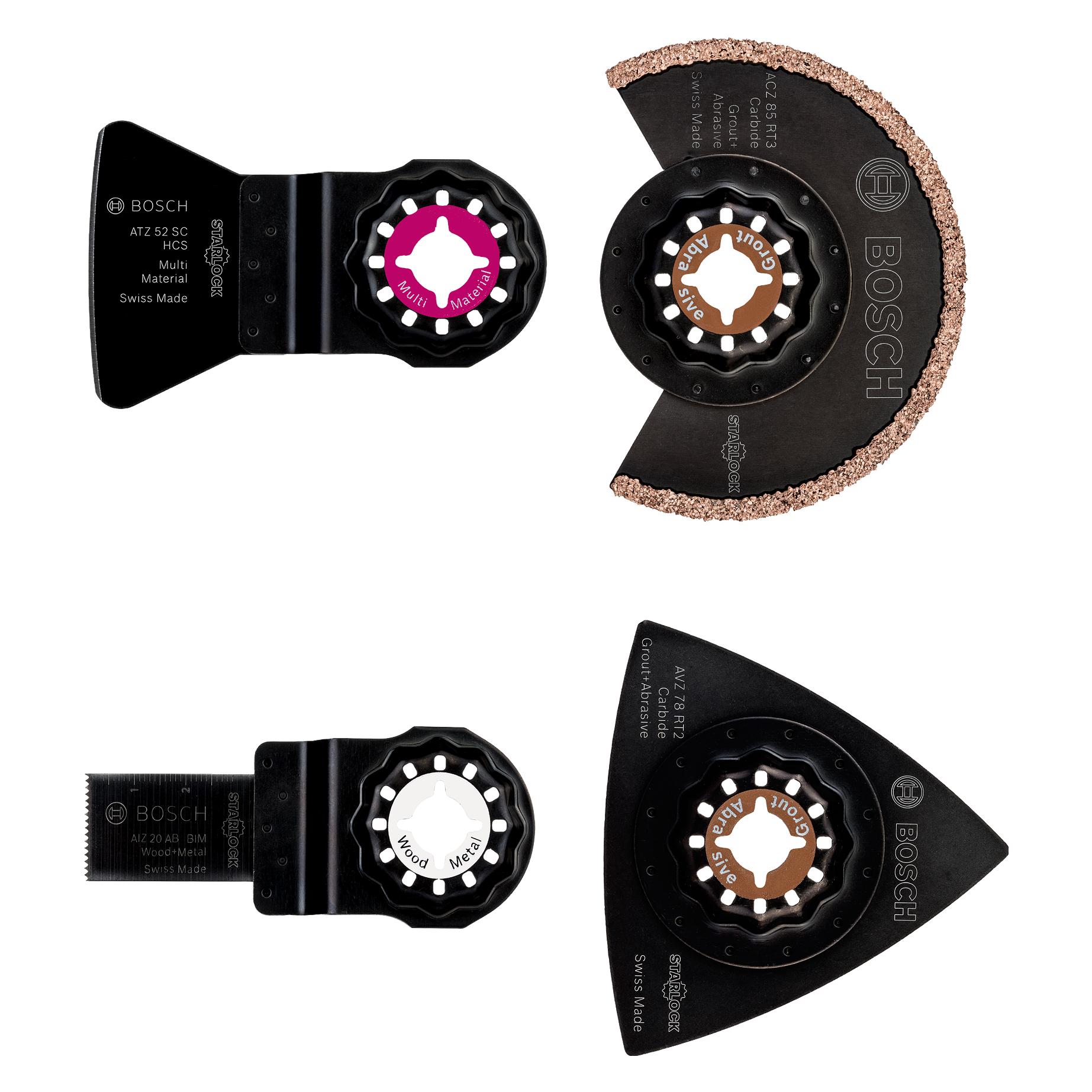 Bosch Professional Zubehör Starlock Fliesen-Set für Multifunktionswerkzeuge, 4-teilig, inkl. Zubehör (2609256978)
