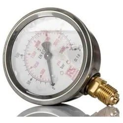 RS PRO G1/4 Manometer 0bar 250bar, Ø 63mm Edels, Messtechnik, Silber