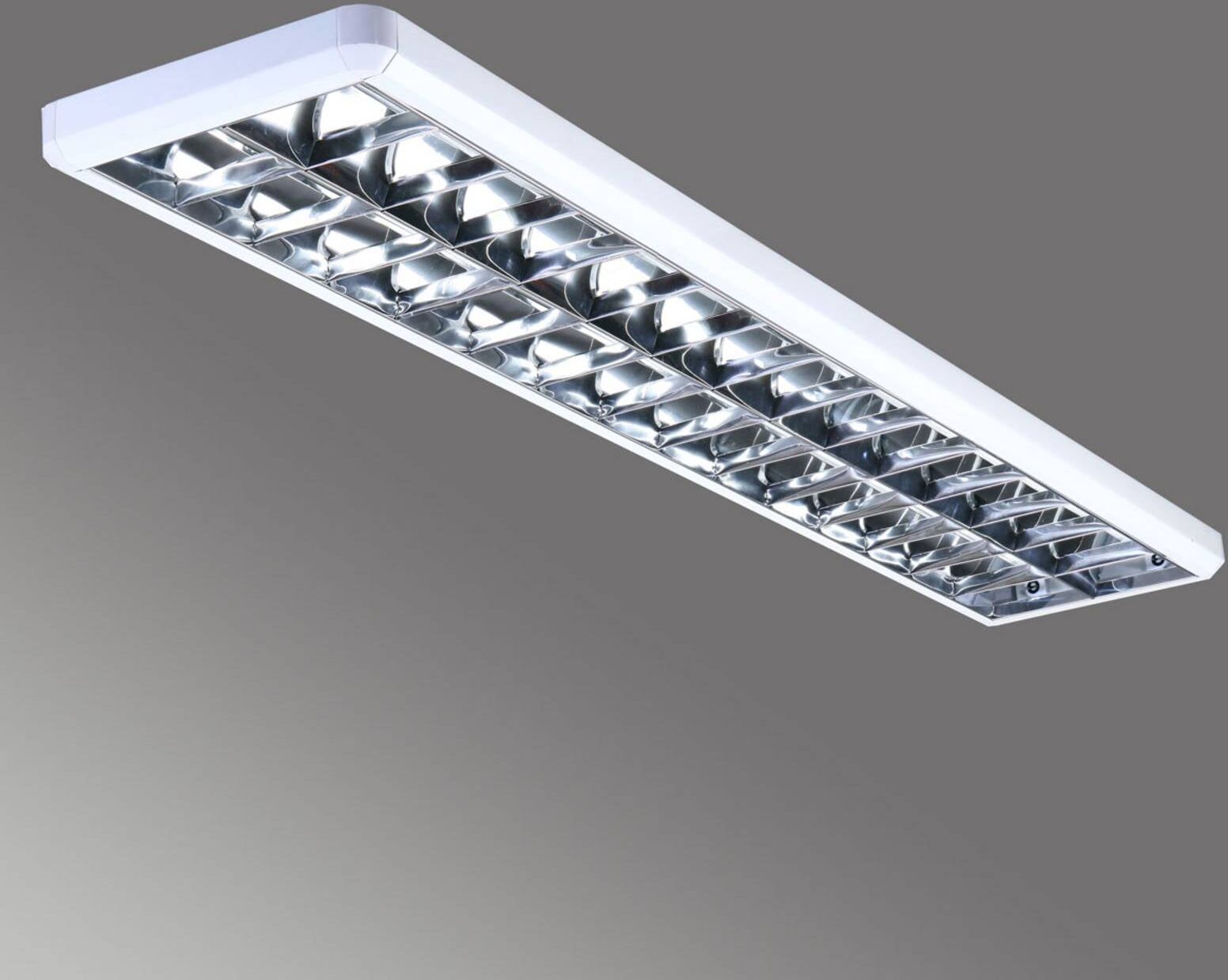 G & L Handels GmbH 432 louvre light, white, length 154.5 cm 432, dimmable, White / opal, Workroom / Office, metal, Modern
