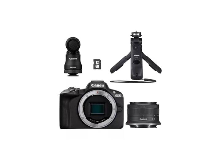 Canon EOS R50 camera + lens RF-S 18-45