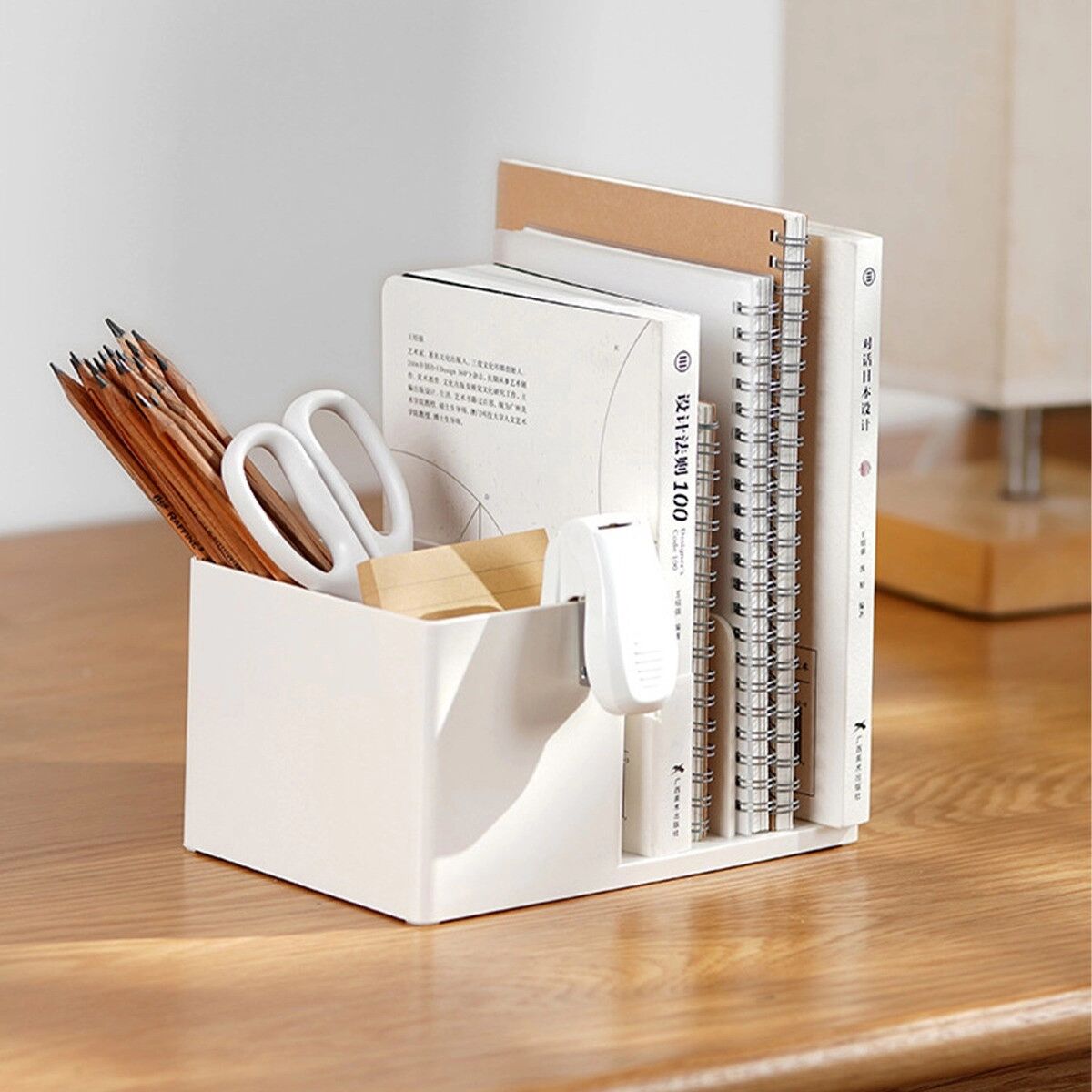 INF Desktop-Regal-Organizer – großer Plastik-Schreibtisch-Organizer für Makeup, Schreibwaren und Bürobedarf