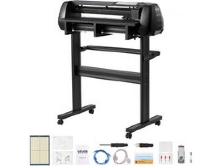 VEVOR Plotter de Découpe Largeur d'Alimentation Max. 720 mm, Traceur de Coupe Vinyle Doubles Lames, Force et Vitesse Réglables, Écran LED, avec Logiciel Signmaster Compatible avec Windows et macOS