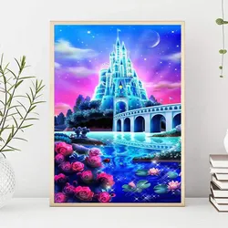 Diamond-Stickerei / 5D-Bild / Diamantmosaik / Diamond Painting – Traumschloss, Größe 40x50 cm