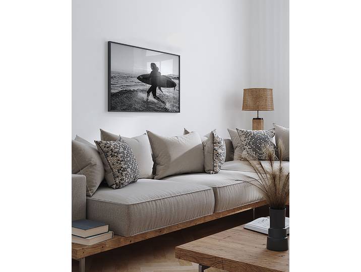 Bild Happy Surfers Rahmen: Massivholz Buche, lackiert Abdeckung: Acrylglas Multicolor 53 x 63cm
