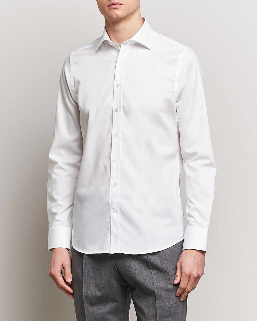 Oscar Jacobson Slim Fit Cut Away Non Iron Twill White men 42/16H Hvid