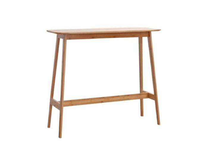 wD7rE5bm6z Bartisch Moderner, hoher Tischbein-Langer Tisch mit schmalem Bein, einfacher Balkon-Freizeit-Stehtisch aus Holz(Mittel)