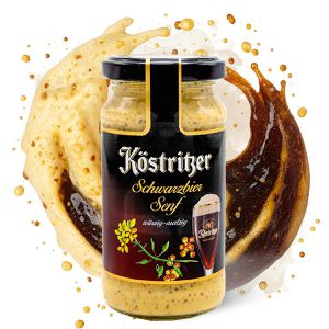 Altenburger Senf Köstritzer Schwarzbier Senf, würzig-malzig, ohne Konservierungsstoffe, körnig, im Glas, 200 ml