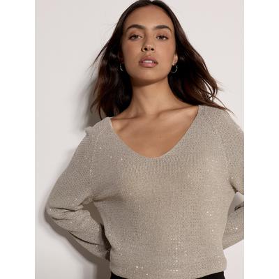 Strickpullover APRICOT "Feiner Pullover", Damen, Gr. 16, gold, Strick, , Modisch, normal Lang, Rundhals, gerader Abschluss, Pullover Strickpullover, mit Strassverzierung