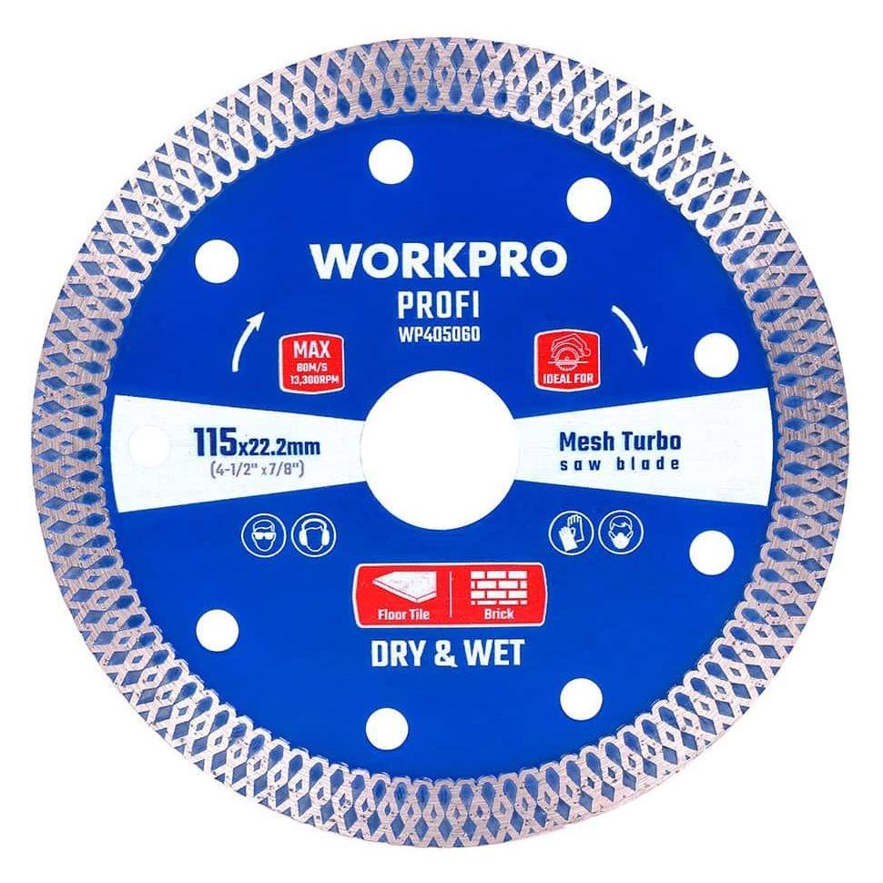 Workpro Profi diamond cutting disc, mesh, ultra-thin turbo professional cut ø115 x 22,2 mm (65344963)