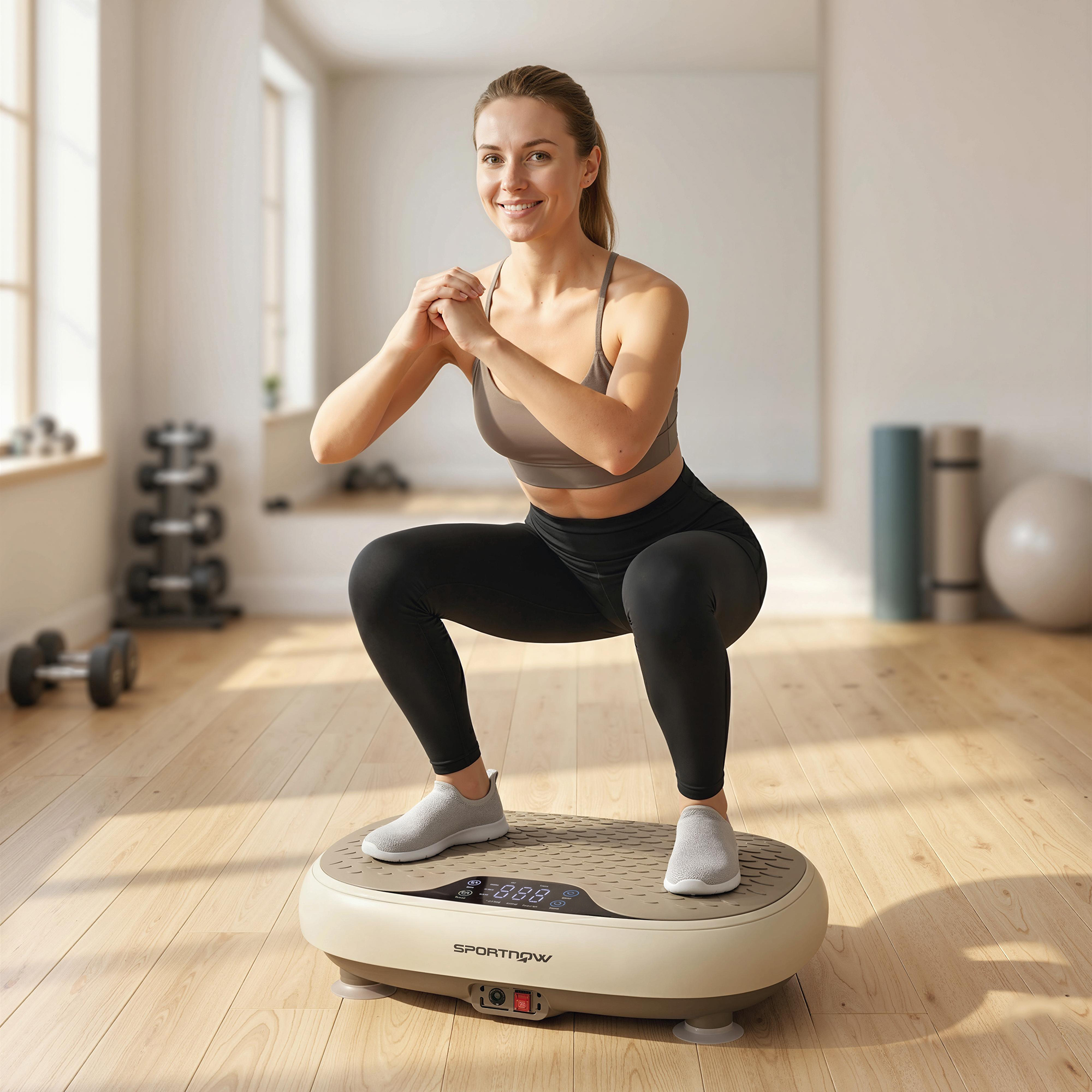 Sportnow Piattaforma Vibrante con 20 Livelli di Velocità, 3 Programmi, Display LED e Telecomando, per Allenarsi a Casa   Aosom Italy