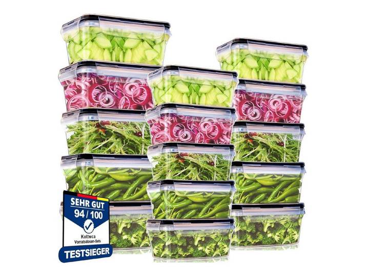 LuxusKollektion Frischhaltedose Frischhaltedosen Set 15 BPA Frei Auslaufsicher 15 Große Kapazität Set, Kunststoff