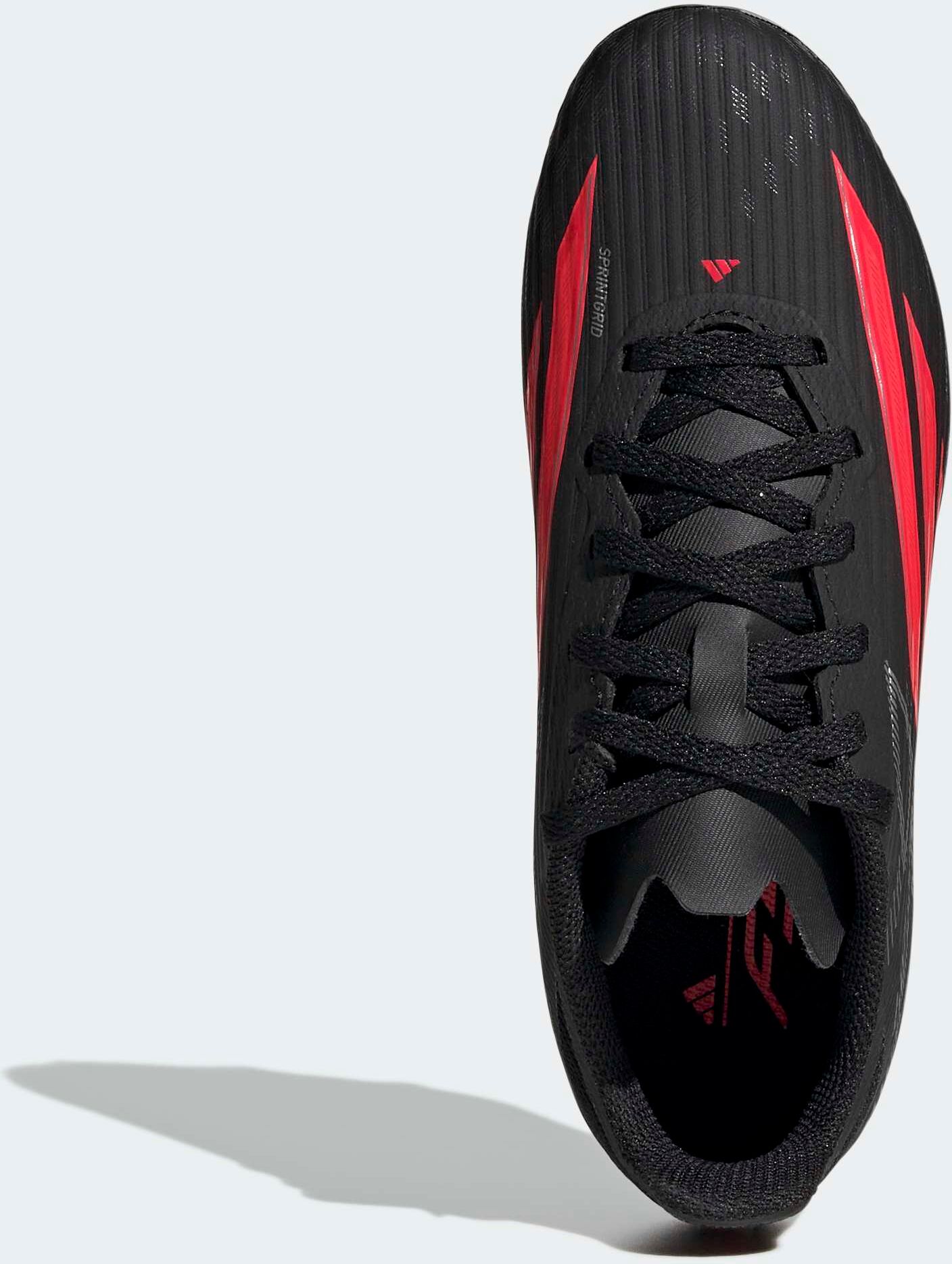 Fussballschuh ADIDAS PERFORMANCE "F50 LEAGUE FIRM GROUND / MULTI GROUND KIDS", Jungen, Gr. 38, schwarz (core schwarz, lucid rot, core schwarz), Synthetik, Textil, Schuhe Fussballschuh, für viele verschiedene Böden geeignet core schwarz, lucid rot, core sc