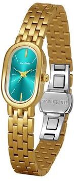Inspired Deals Vintage Women's Oval Quartz Watch Gold Bracelet Dress Watch With Butterfly Clasp gold Blue