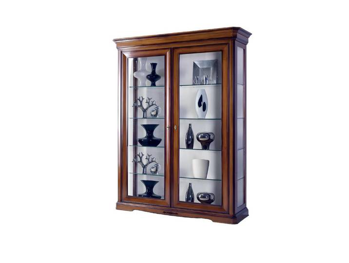Xlmoebel Vitrine Klassischer Holzschrank mit Vitrine und Stauraum für Bücher und Dekor (1-St., Vitrine) Hergestellt in Europa