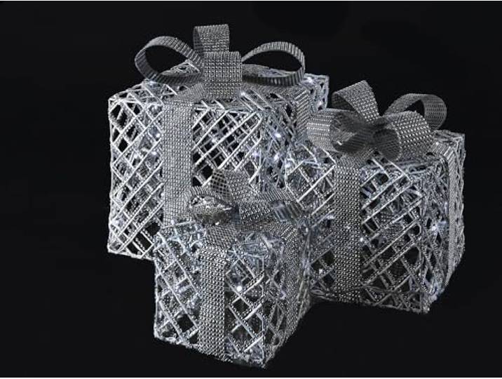 LAALU LED-Lichtdekoration GESCHENKE Silber 72 LEDs mit Timer
