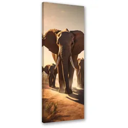 WANDBILD umherziehende elefanten