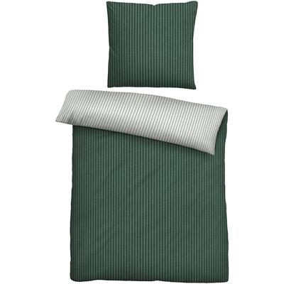 Biberna "Tillmann" 2 Stk. kuschelig warm im Winter, gestreifte Bettwäsche mit Wendeoptik