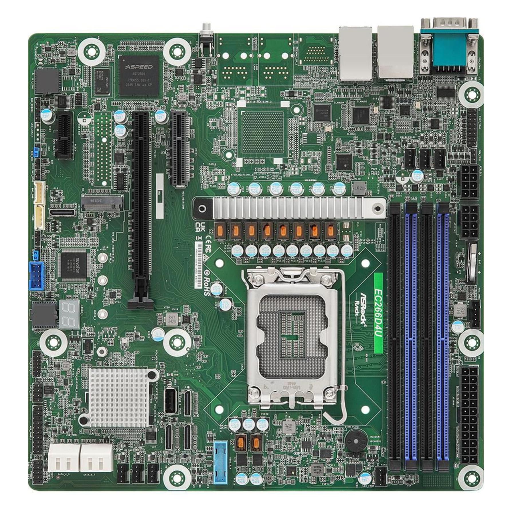 AsRock Mainboard EC266D4U micro-AATX Sockel 1700 DDR5-only Single (LGA 1700, Intel C266, mATX) (EC266D4U)