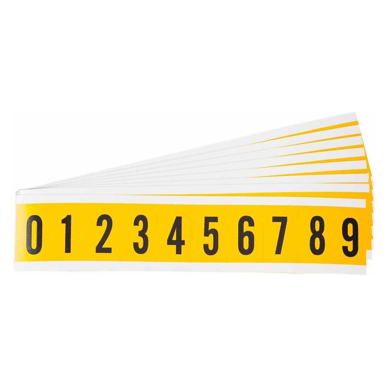 Brady 1530-# Kit, B-946, Vinyl, Beschriftung: Zahlenset (0-9), Schwarz auf Gelb, 22 x 38mm, Schrif (1530-# KIT)