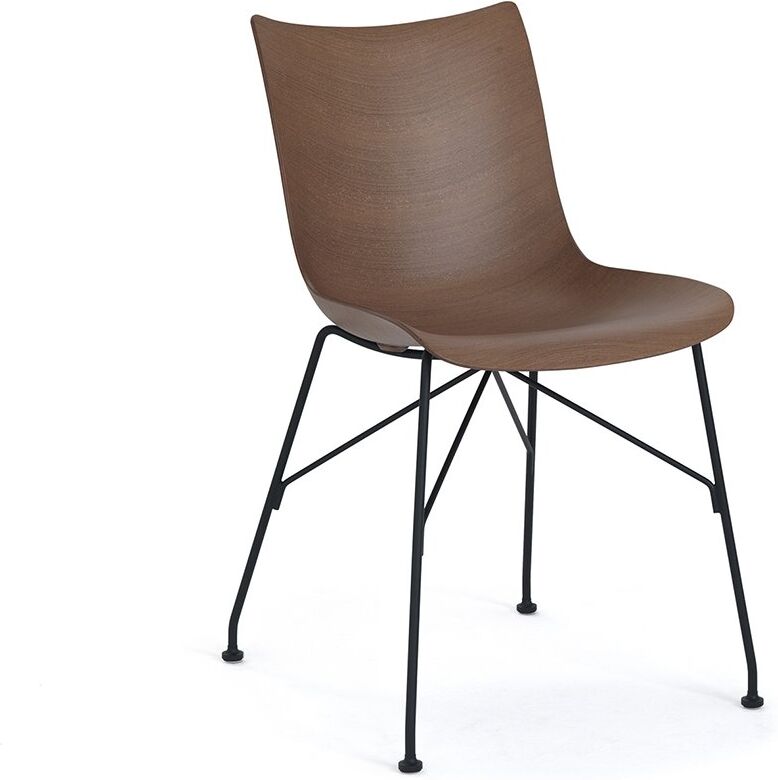 Kartell P/ Wood Stuhl (chrom, Eichenfurnier hell, H 43,5cm) chrom   Eichenfurnier hell   H 43,5cm