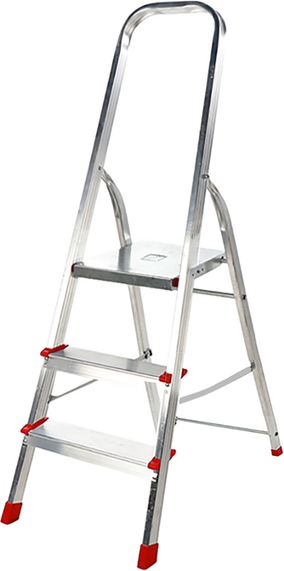 AgriEuro Premium Aluminium-Stehleiter Alice 3, 3 Stufen, 1,27 m