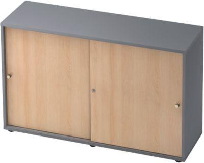 Schiebetürenschrank TOPAS LINE, 2 OH, graphit/Eiche