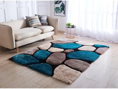MDA Rugs Mateos Shag Collection Stone Area Rug