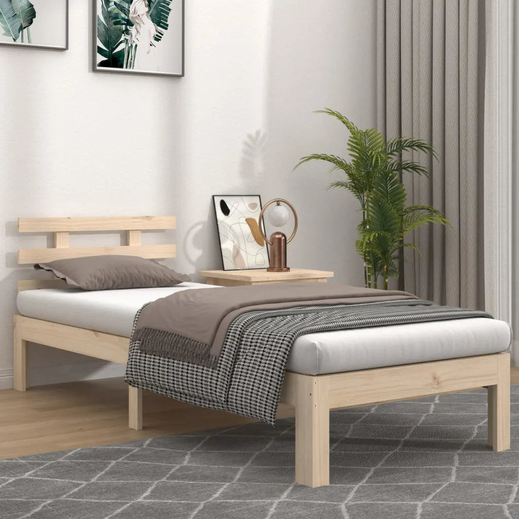 17 Stories Jaicey Solid Wood Bed Natural Single (3')