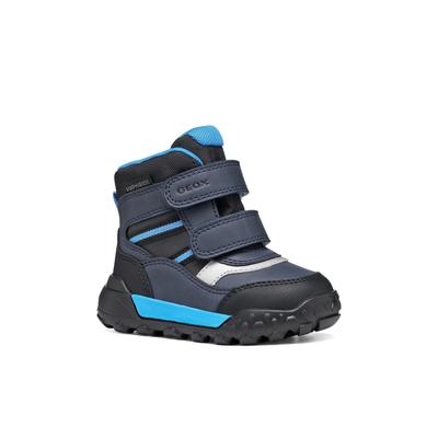 Lauflernschuh GEOX "B TREKKYUP BOY B ABX", Baby, Gr. 26, blau, Synthetik, Textil, Schuhe Lauflernschuh, Winterboots, TEX-Klettboots, Größenschablone zum Download