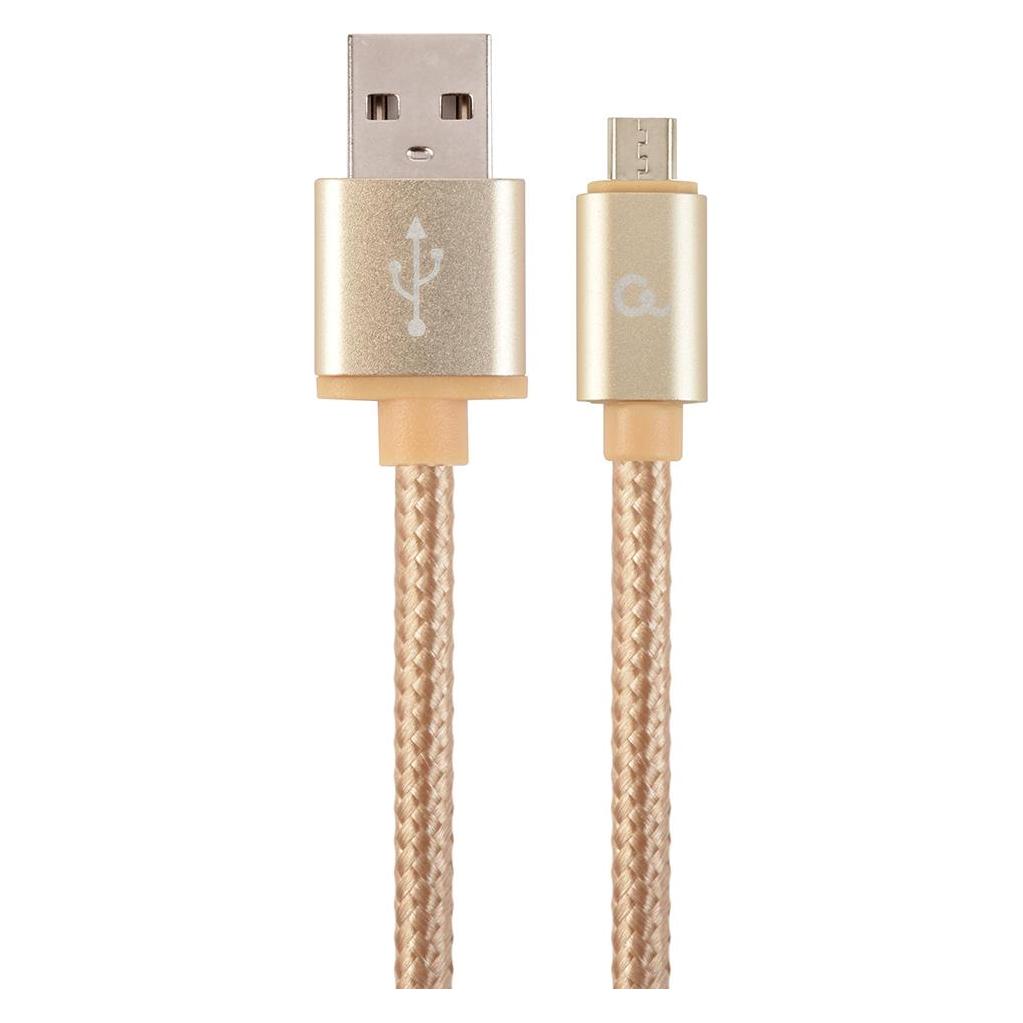 Gembird ! Baumwolle geflochtenes Micro-USB-Kabel / 1,8 m / Gold (1.80 m, USB 2.0) (CCB-mUSB2B-AMBM-6-G)