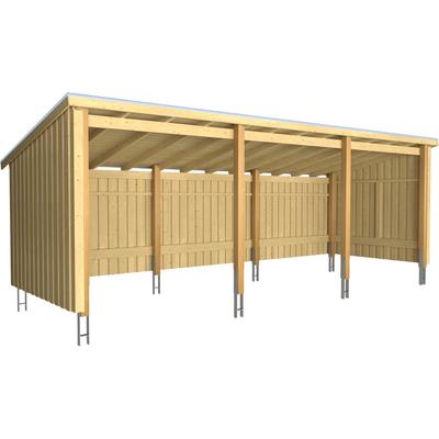 Gartenhaus PLUS "Nordic Multi", beige (natur), Holzwerkstoff, Gartenhäuser, Gartenhaus, Gartenhaus 14 m², 3 Module, inkl. Dachpappe/Aluleisten/H-Füße