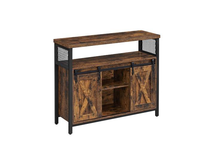 Hansiro Sideboard Industriestil, Braun, Holzwerkstoff, 33x80x100 cm, Kleinmöbel, Kommoden, Sideboards