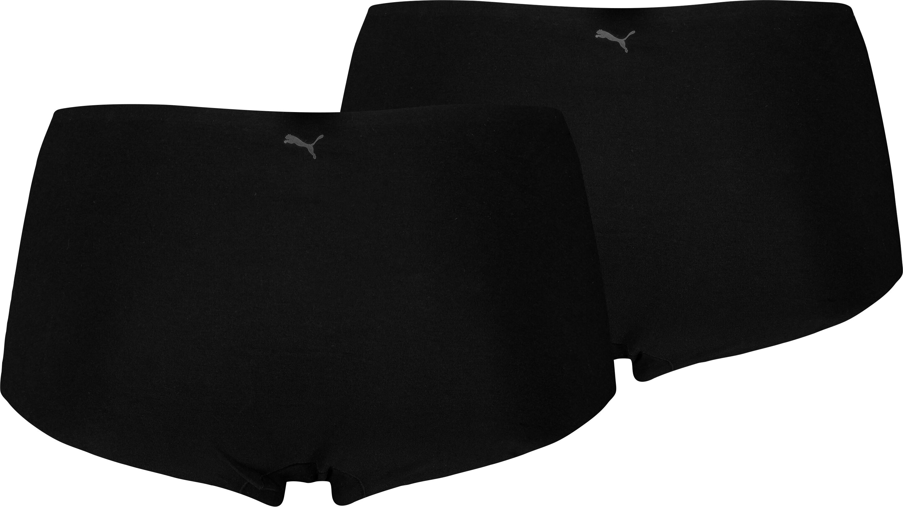Panty PUMA "PUMA WOMEN INVISIBLE COTTON MINI SHORTS 2P", Damen, Gr. S, Jersey, schwarz, Jersey, Obermaterial: 88% Baumwolle, 12% Elasthan, körpernah, Unterhosen Panty, nahtlose Ränder für eine unsichtbare Passform schwarz S, Jersey