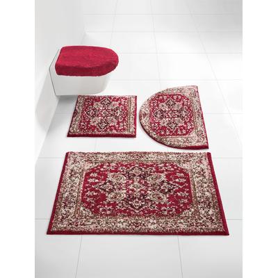 Badematte GRUND Gr. 1, rot (rot, gemustert), rechteckig (45cm x 50cm ), Badematten, Badematte