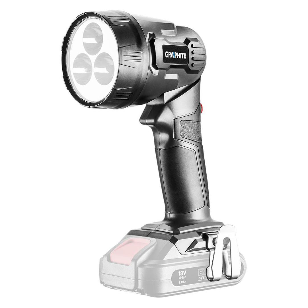 Graphite Energie + 18V Li-Ion wiederaufladbare Taschenlampe, ohne Batterie (260 lm) (58G007)